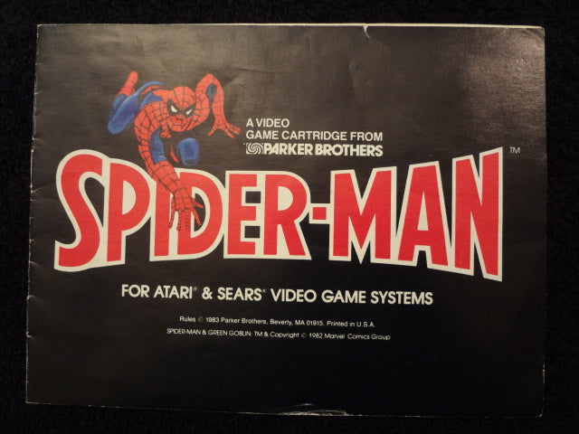 Spider-Man Instruction Booklet Atari 2600