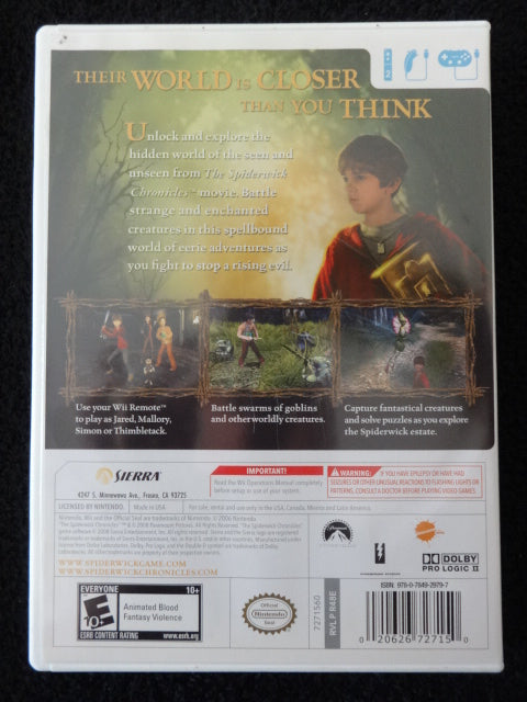 The spiderwick chronicles wii discount