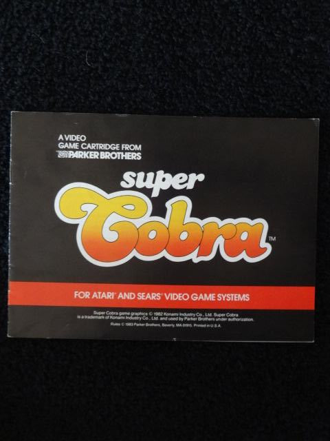 Super Cobra Instruction Booklet Atari 2600