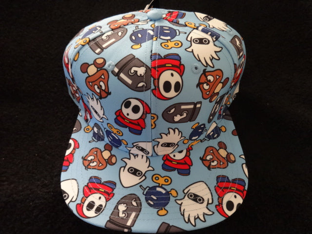Super Mario Enemies All Over Print Billed Snap Back Hat
