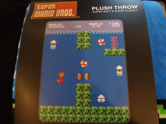 Super Mario Underwater World Plush Throw