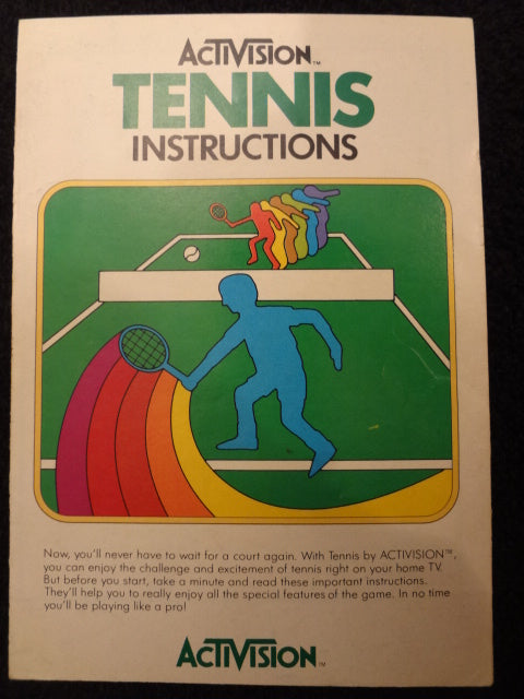 Tennis Instruction Booklet Atari 2600
