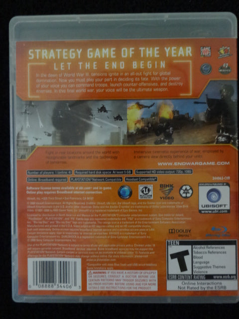 Tom Clancy's End War Sony PlayStation 3
