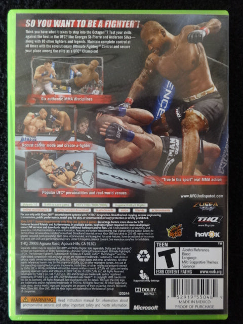 UFC 2009 Undisputed Microsoft Xbox 360