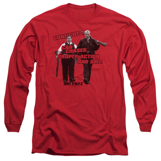HOT FUZZ : DAY'S WORK L\S ADULT T SHIRT 18\1 RED 2X
