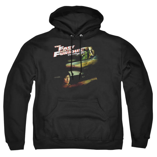 FAST AND THE FURIOUS : TOKYO DRIFT : DRIFTING TOGETHER ADULT PULL OVER HOODIE Black 2X