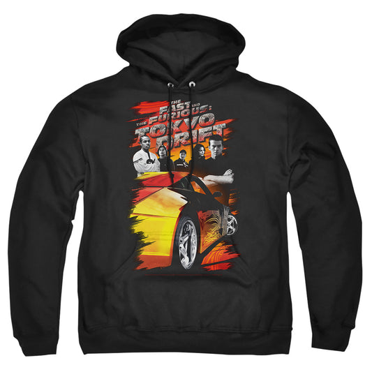 FAST AND THE FURIOUS : TOKYO DRIFT : DRIFTING CREW ADULT PULL OVER HOODIE Black 2X