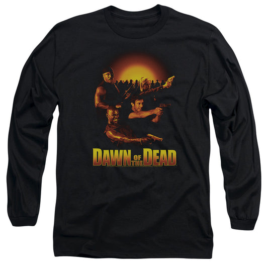 DAWN OF THE DEAD : DAWN COLLAGE L\S ADULT T SHIRT 18\1 BLACK MD