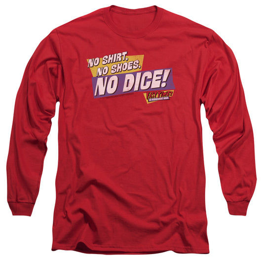 FAST TIMES RIDGEMONT HIGH : NO DICE L\S ADULT T SHIRT 18\1 RED SM