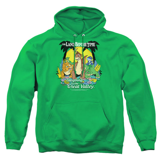 LAND BEFORE TIME : GREAT VALLEY ADULT PULL OVER HOODIE KELLY GREEN XL