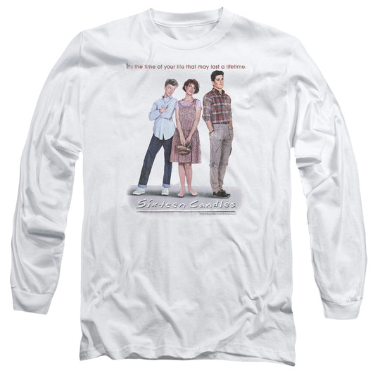 SIXTEEN CANDLES : POSTER L\S ADULT T SHIRT 18\1 WHITE XL