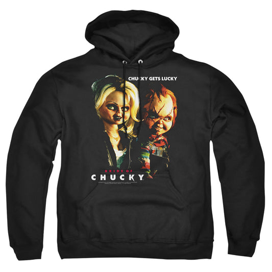 BRIDE OF CHUCKY : CHUCKY GETS LUCKY ADULT PULL OVER HOODIE Black LG