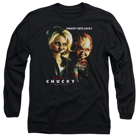 BRIDE OF CHUCKY : CHUCKY GETS LUCKY L\S ADULT T SHIRT 18\1 BLACK MD