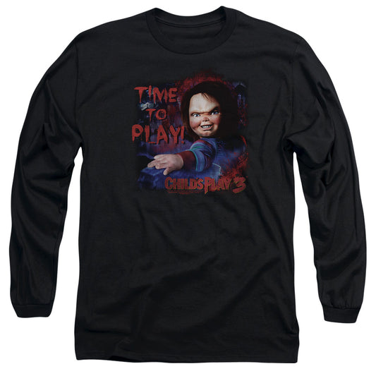 CHILD'S PLAY 3 : TIME TO PLAY L\S ADULT T SHIRT 18\1 BLACK LG