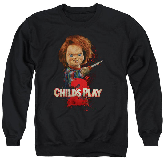 CHILD'S PLAY 2 : HERE'S CHUCKY ADULT CREW SWEAT BLACK MD