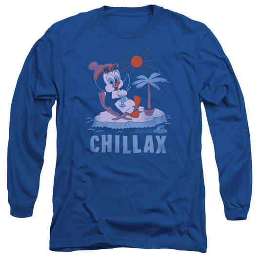 CHILLY WILLY : CHILLAX L\S ADULT T SHIRT 18\1 Royal Blue LG