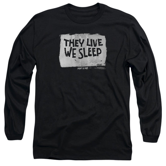 THEY LIVE : WE SLEEP L\S ADULT T SHIRT 18\1 BLACK MD