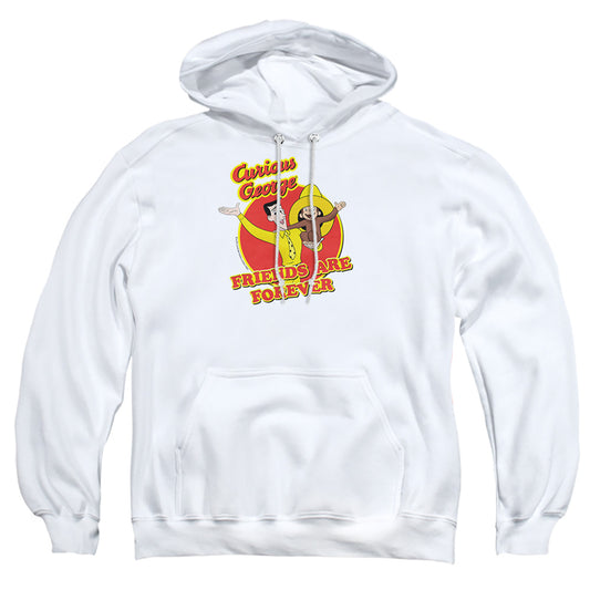 CURIOUS GEORGE : FRIENDS ADULT PULL OVER HOODIE White LG