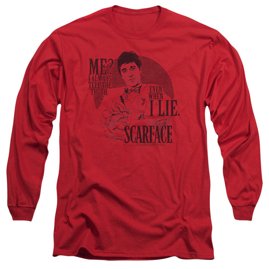 SCARFACE : TRUTH L\S ADULT T SHIRT 18\1 RED 2X