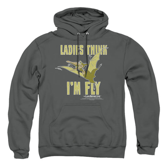 LAND BEFORE TIME : I'M FLY ADULT PULL OVER HOODIE Charcoal 2X