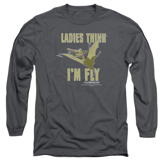 LAND BEFORE TIME : I'M FLY L\S ADULT T SHIRT 18\1 Charcoal 2X