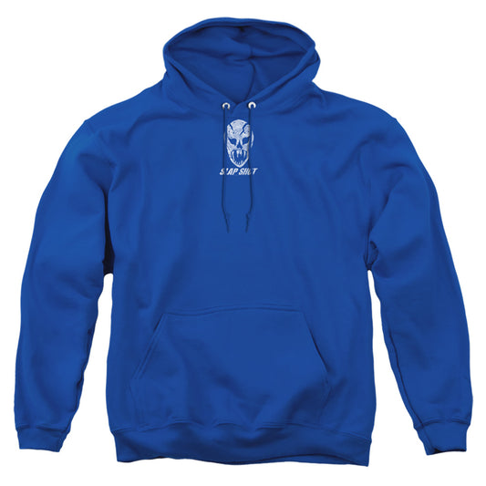SLAP SHOT : THE MASK ADULT PULL OVER HOODIE Royal Blue 2X