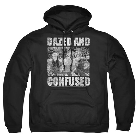 DAZED AND CONFUSED : ROCK ON ADULT PULL OVER HOODIE Black 2X