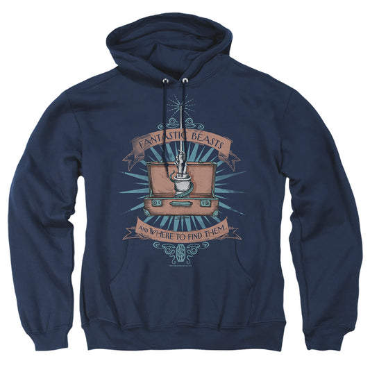 FANTASTIC BEASTS : BRIEFCASE ADULT PULL OVER HOODIE Navy SM