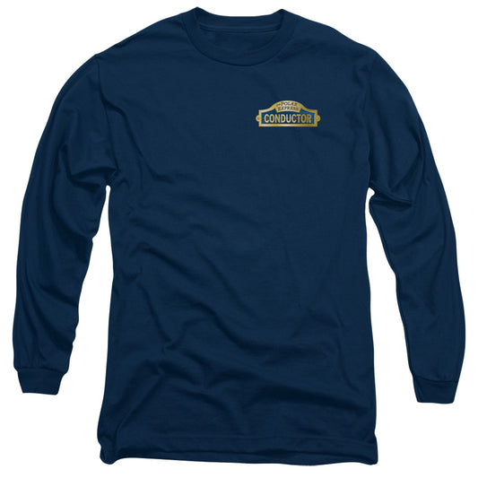 POLAR EXPRESS : CONDUCTOR L\S ADULT T SHIRT 18\1 Navy MD