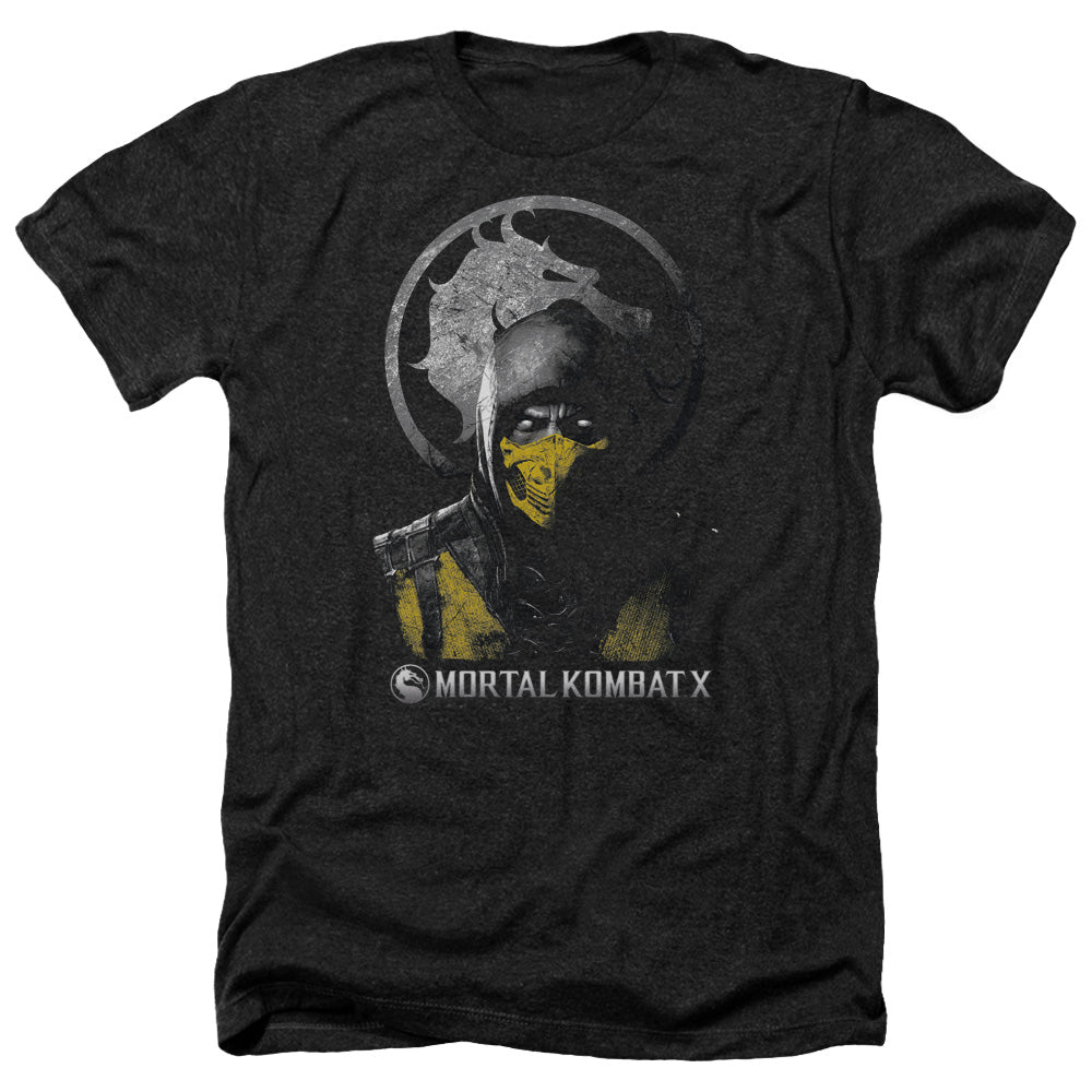Mortal Kombat X Scorpion Bust Adult Size Heather Style T-Shirt