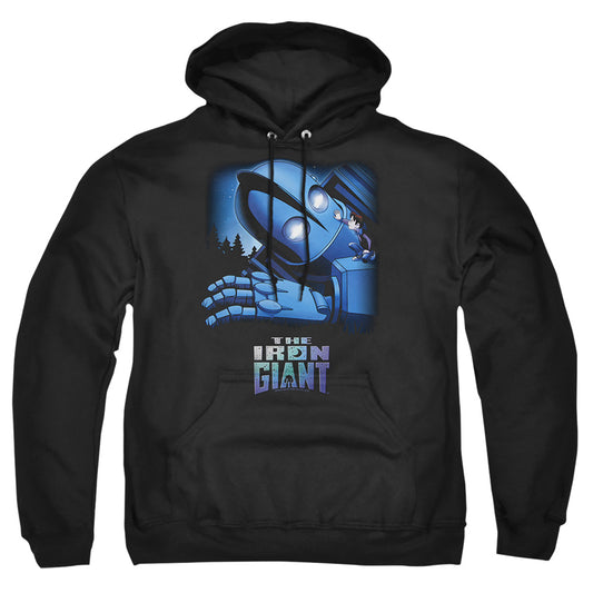 IRON GIANT : GIANT AND HOGARTH ADULT PULL OVER HOODIE Black 2X