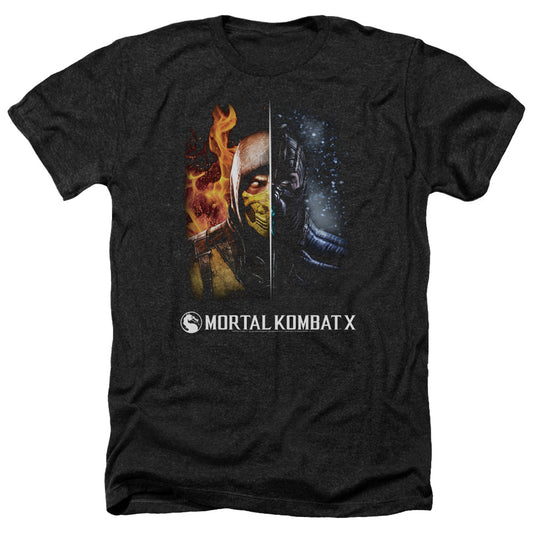 Mortal Kombat Fire And Ice Adult Size Heather Style T-Shirt