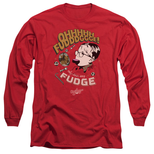 A CHRISTMAS STORY : FUDGE L\S ADULT T SHIRT 18\1 Red 2X