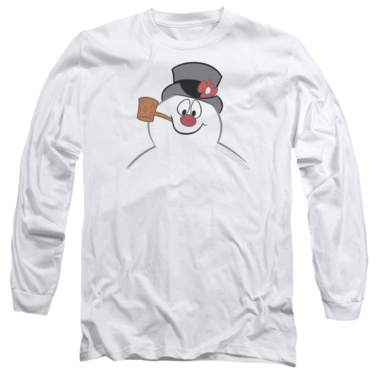 FROSTY THE SNOWMAN : FROSTY FACE L\S ADULT T SHIRT 18\1 White 2X