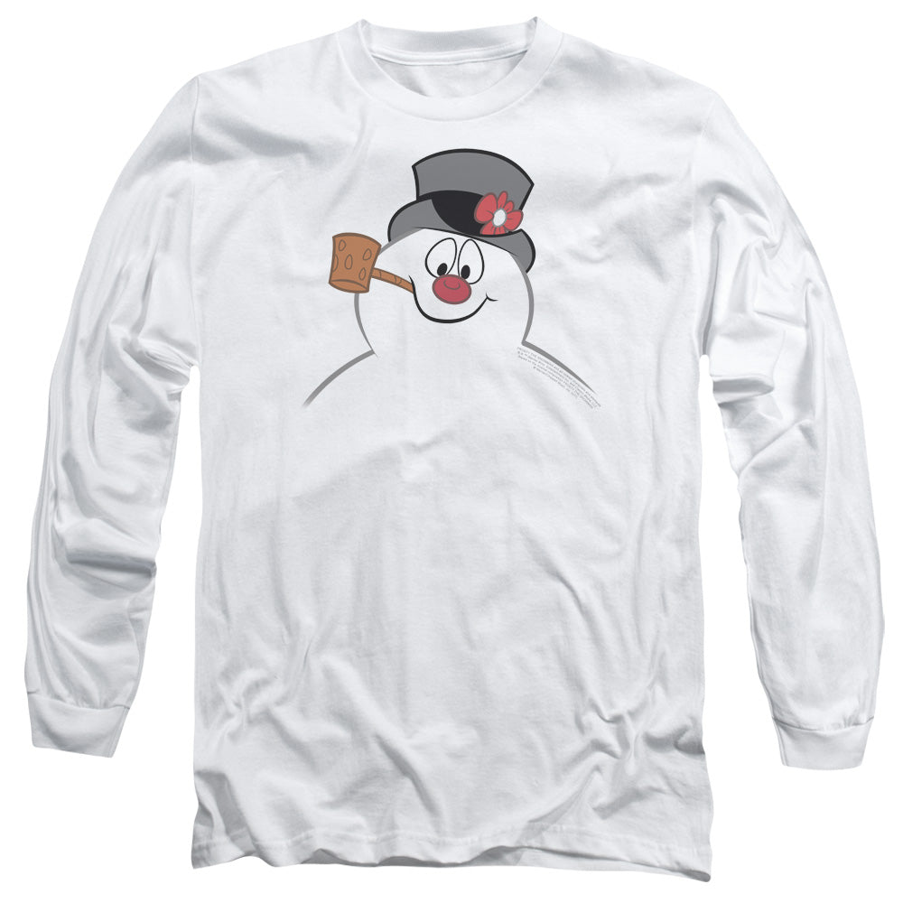 FROSTY THE SNOWMAN : FROSTY FACE L\S ADULT T SHIRT 18\1 White 2X