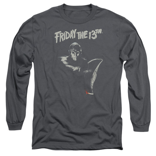 FRIDAY THE 13TH : AX L\S ADULT T SHIRT 18\1 Charcoal 2X