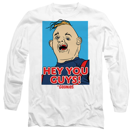 THE GOONIES : SLOTH HEY YOU GUYS L\S ADULT T SHIRT 18\1 White 2X