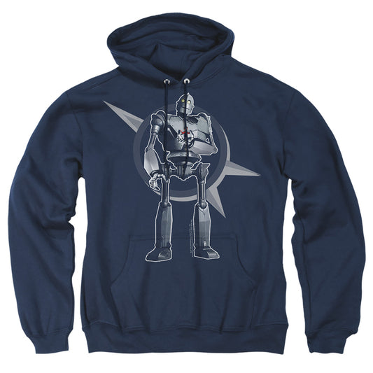 IRON GIANT : A BOY AND HIS ROBOT ADULT PULL OVER HOODIE Navy 2X