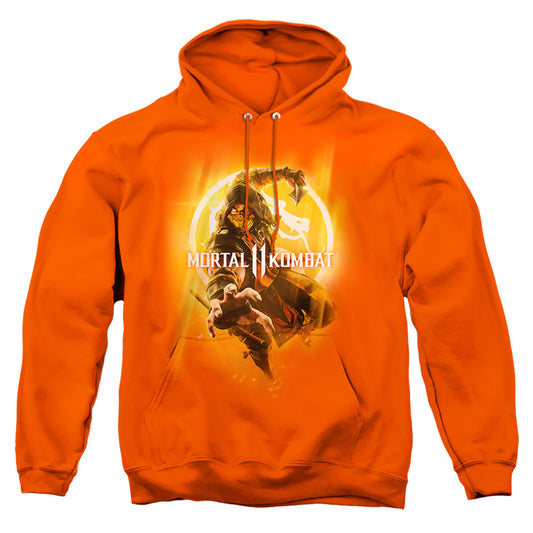 MORTAL KOMBAT 11 : FROM THE FLAMES ADULT PULL OVER HOODIE Orange 2X