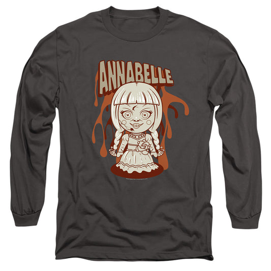 ANNABELLE : ANNABELLE ILLUSTRATION L\S ADULT T SHIRT 18\1 Charcoal MD