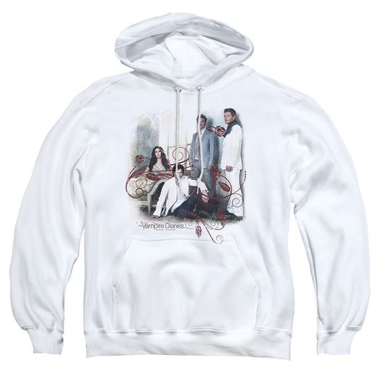 VAMPIRE DIARIES : 3 + 1 ADULT PULL OVER HOODIE White XL