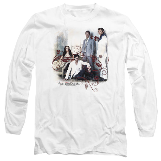 VAMPIRE DIARIES : 3 + 1 L\S ADULT T SHIRT 18\1 WHITE MD