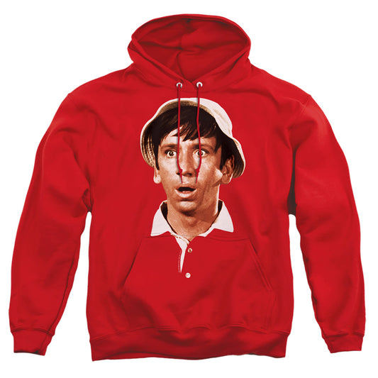 GILLIGAN'S ISLAND : GILLIGAN'S HEAD ADULT PULL OVER HOODIE Red 2X