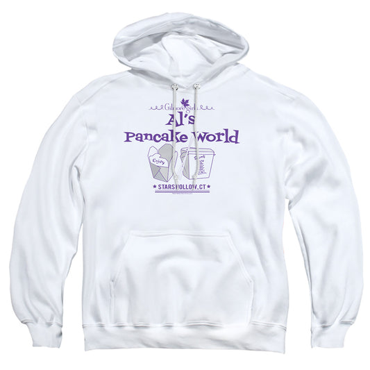 GILMORE GIRLS : AL'S PANCAKE WORLD ADULT PULL OVER HOODIE White MD