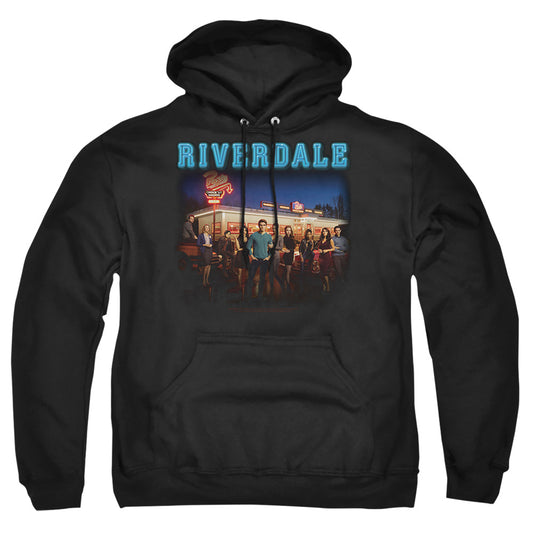 RIVERDALE : UP AT POP'S ADULT PULL OVER HOODIE Black 2X