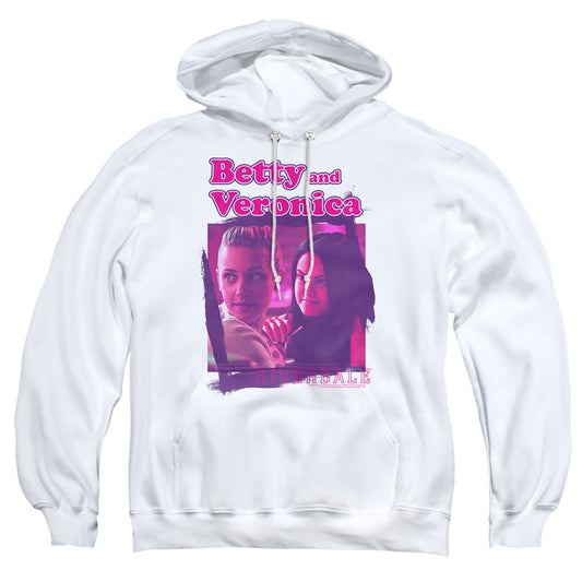 RIVERDALE : BETTY AND VERONICA ADULT PULL OVER HOODIE White MD