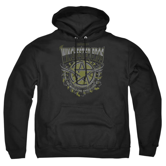 SUPERNATURAL : WINCHESTER BROS ADULT PULL OVER HOODIE Black 2X