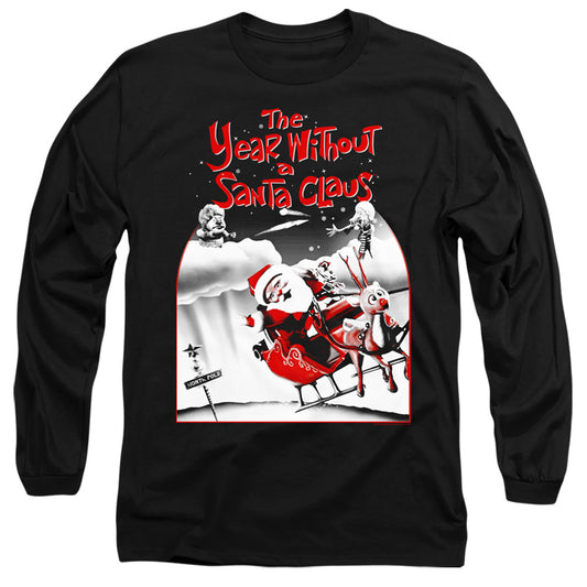 THE YEAR WITHOUT A SANTA CLAUS : SANTA POSTER L\S ADULT T SHIRT 18\1 Black 2X