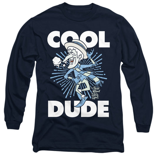THE YEAR WITHOUT A SANTA CLAUS : COOL DUDE L\S ADULT T SHIRT 18\1 Navy LG
