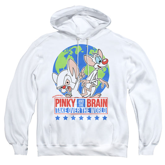 PINKY AND THE BRAIN : CAMPAIGN ADULT PULL OVER HOODIE White 2X